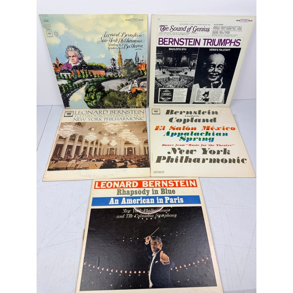 Leonard Bernstein Vinyl LP Lot 5 New York Philharmonic Gershwin Copland Columbia